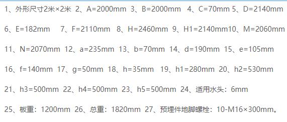 2米×2米铸铁闸门生产厂家安装布置尺寸参数